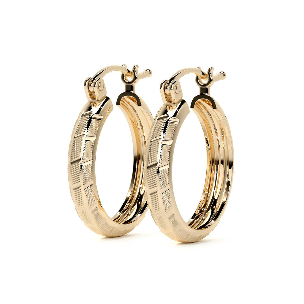 Arracada Bangle De Oro 10k Diamantado Diagonal