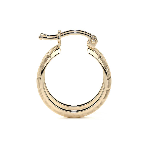 Arracada Bangle De Oro 10k Diamantado Diagonal