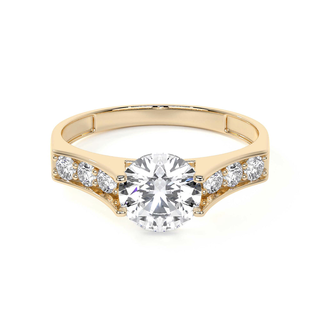 Anillo De Compromiso De Oro 10k Con Piedras Zirconia