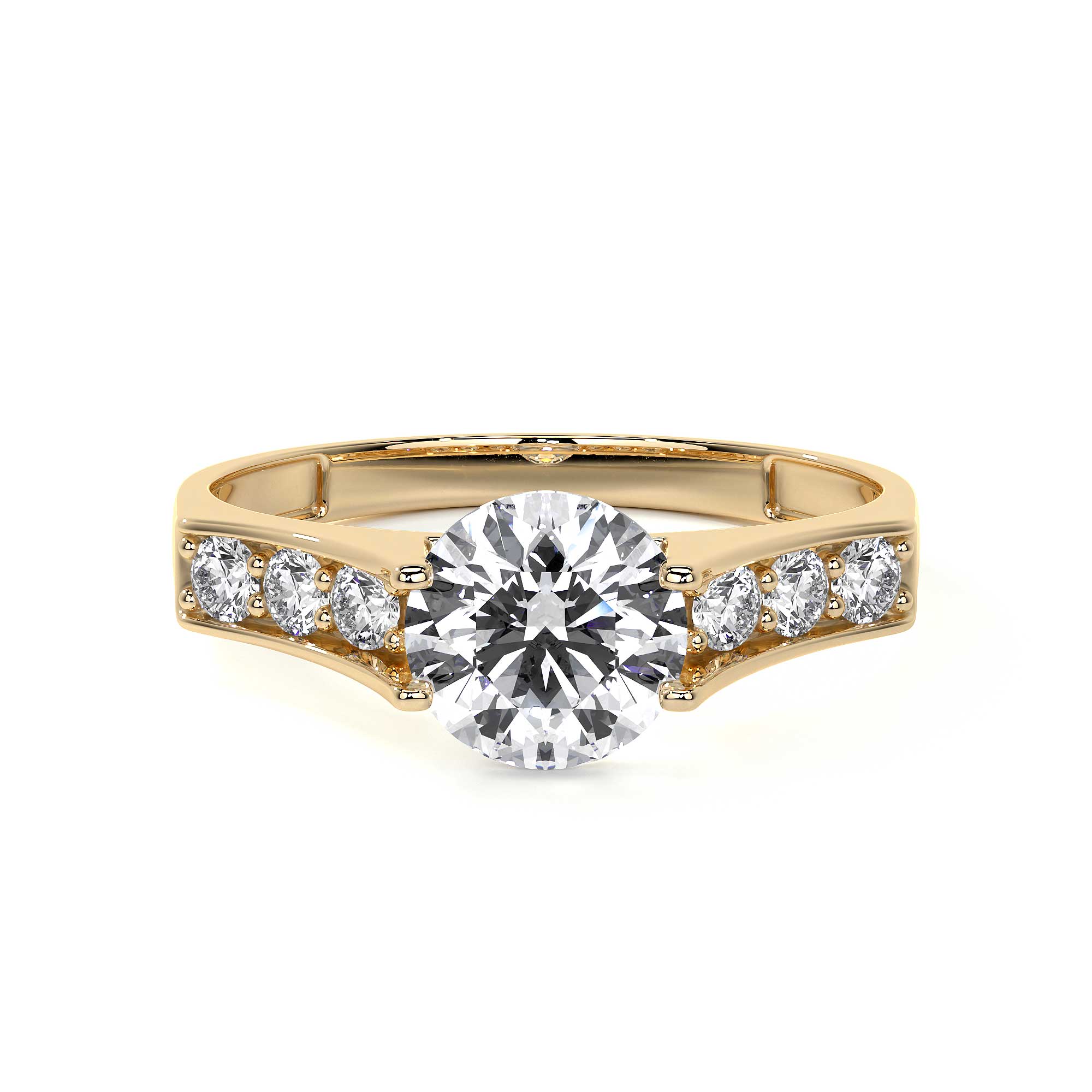 Anillo De Compromiso De Oro 10k Con Piedras Zirconia