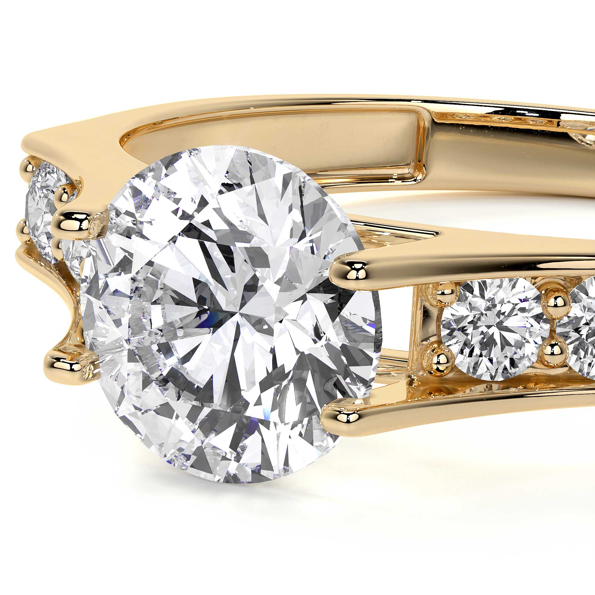 Anillo De Compromiso De Oro 10k Con Piedras Zirconia