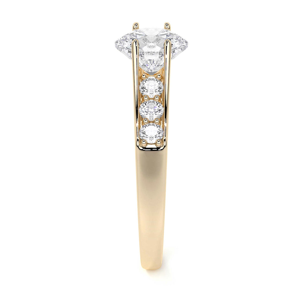 Anillo De Compromiso De Oro 10k Con Piedras Zirconia