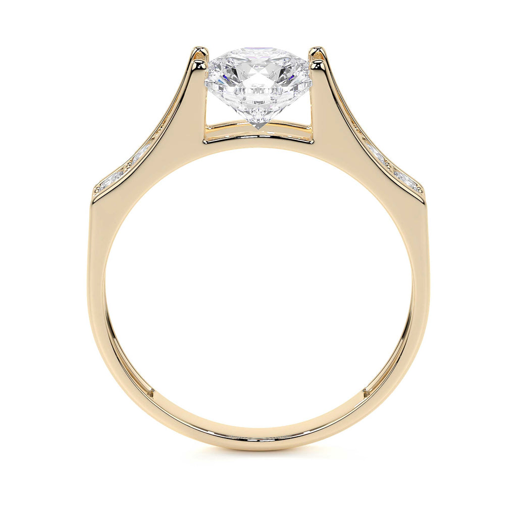 Anillo De Compromiso De Oro 10k Con Piedras Zirconia