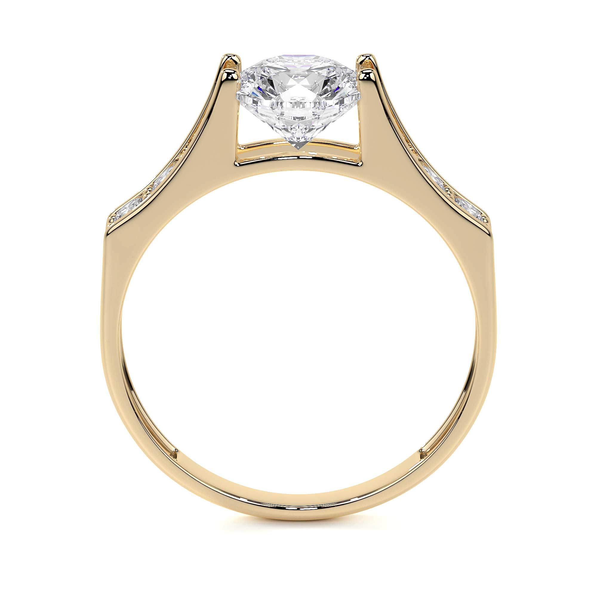 Anillo De Compromiso De Oro 10k Con Piedras Zirconia