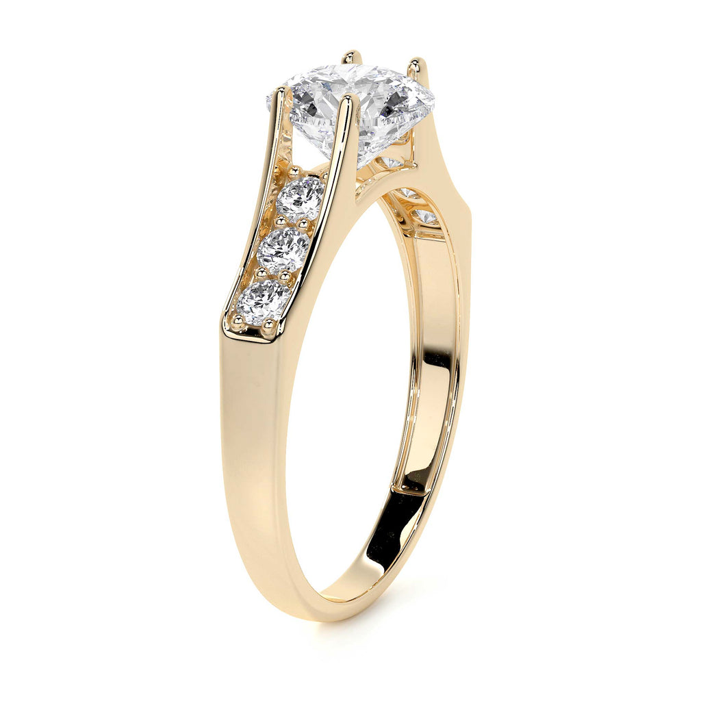 Anillo De Compromiso De Oro 10k Con Piedras Zirconia