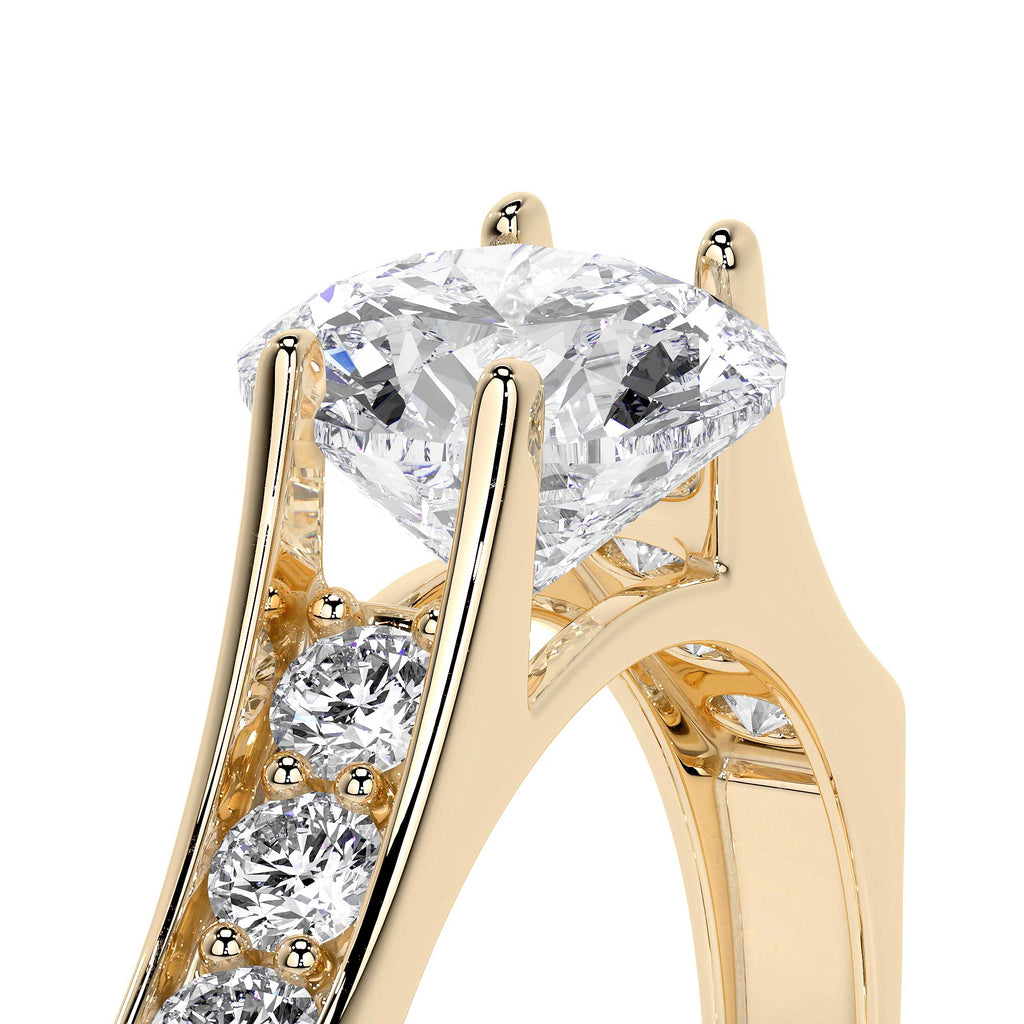 Anillo De Compromiso De Oro 10k Con Piedras Zirconia