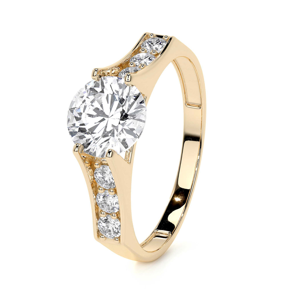 Anillo De Compromiso De Oro 10k Con Piedras Zirconia