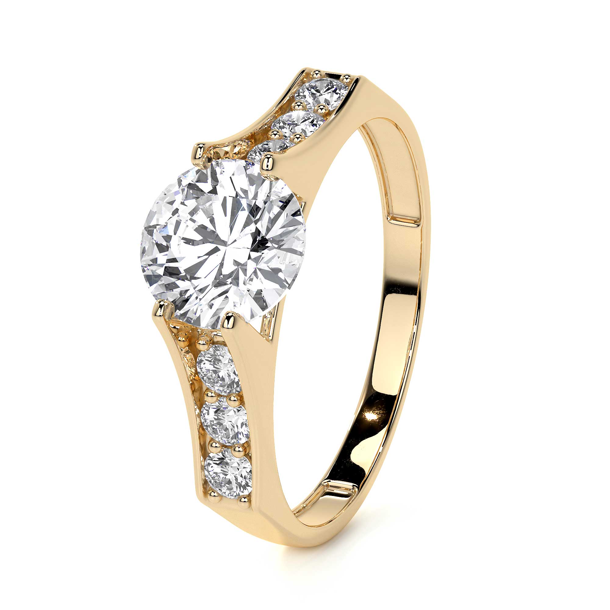 Anillo De Compromiso De Oro 10k Con Piedras Zirconia