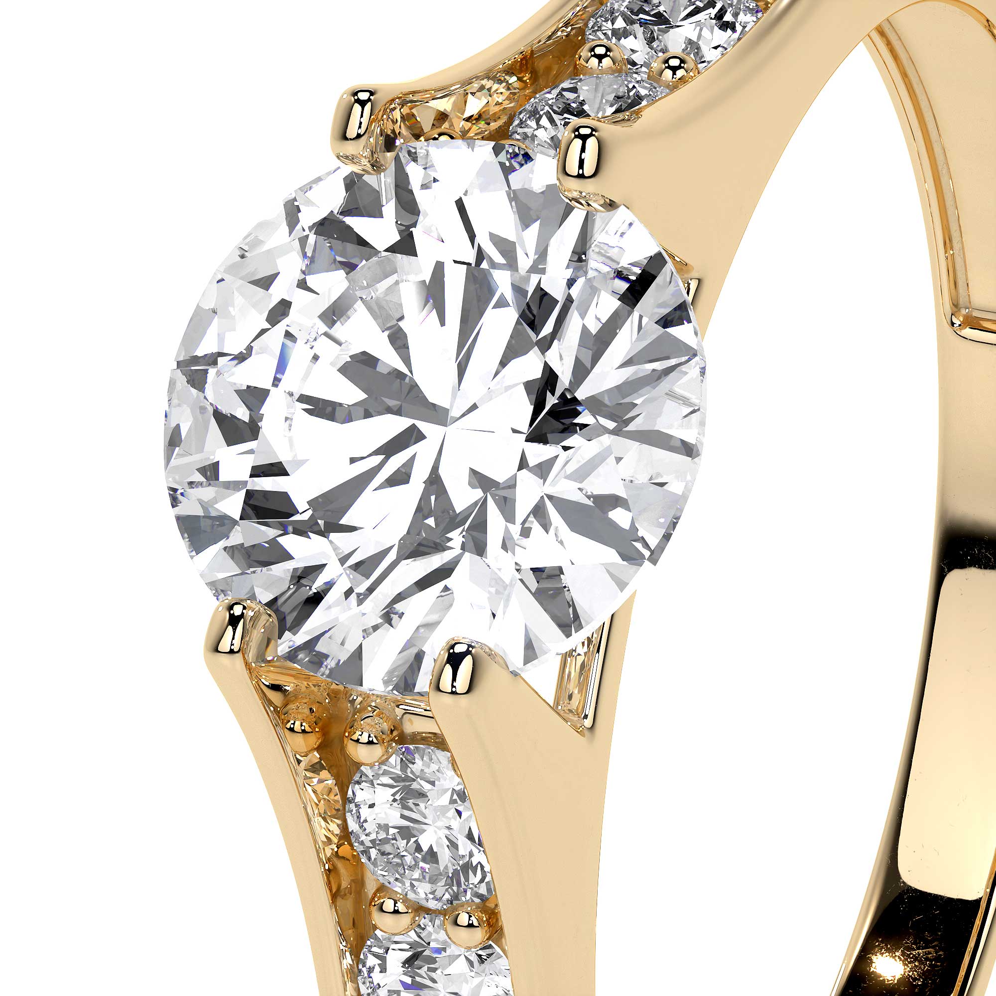 Anillo De Compromiso De Oro 10k Con Piedras Zirconia