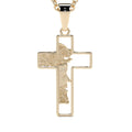 Dije de Cruz de Oro 10K con Rostro de Cristo – Elegancia y Fe para Hombre