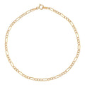 Pulsera Italiana Figaro Pave De 10 Quilates 2.4mm, 21.5 Cm