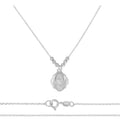 Collar De La Virgen De Plata 925 Con Bola Facetada De 45cm
