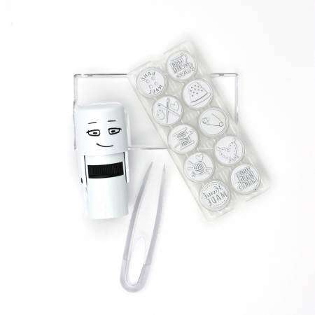 Sello Little NIO con Temática de "Hecho a Mano", Kit de 12 piezas en gris elegante