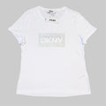 Playera Cuello Redondo DKNY Blanca Lentejuelas Talla M