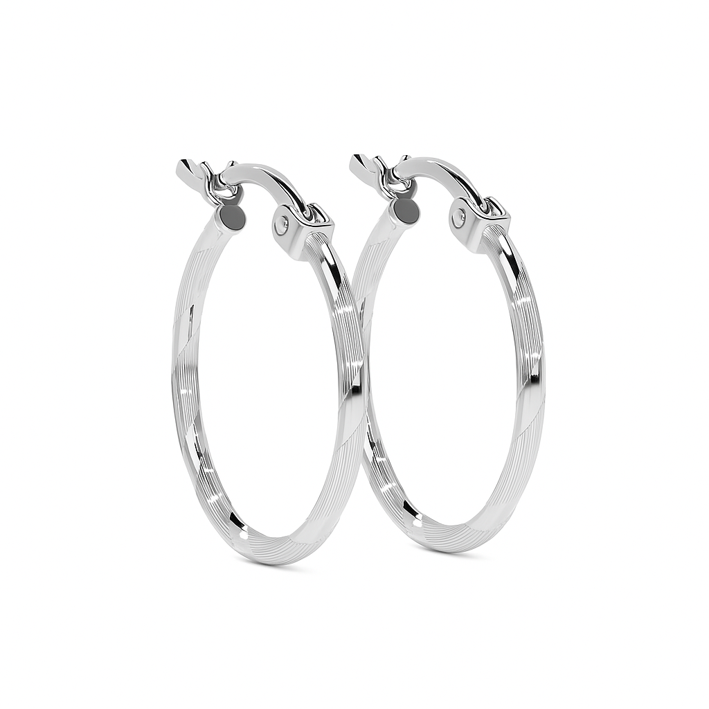 Arete Arracada Diamantada De Plata 925 Para Mujer Cordon Blue