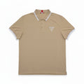Playera Polo Guess Hombre — Beige con Rayas Blancas Tallas M-L-XL
