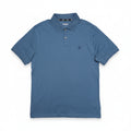 Playera Polo DKNY Hombre — Azul Acero Liso Logo DK Bordado Talla S