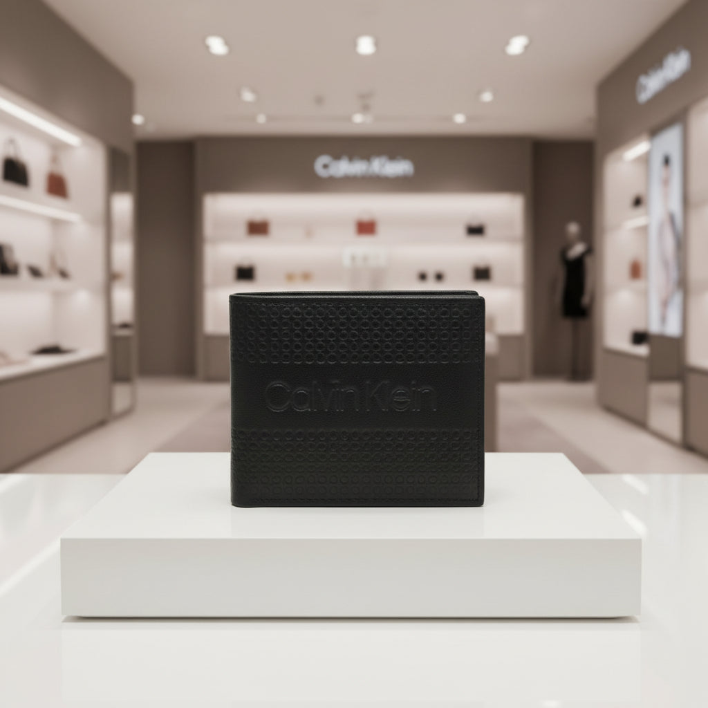 Cartera Calvin Klein para Hombre — Diseño Minimalista con Logo en Relieve
