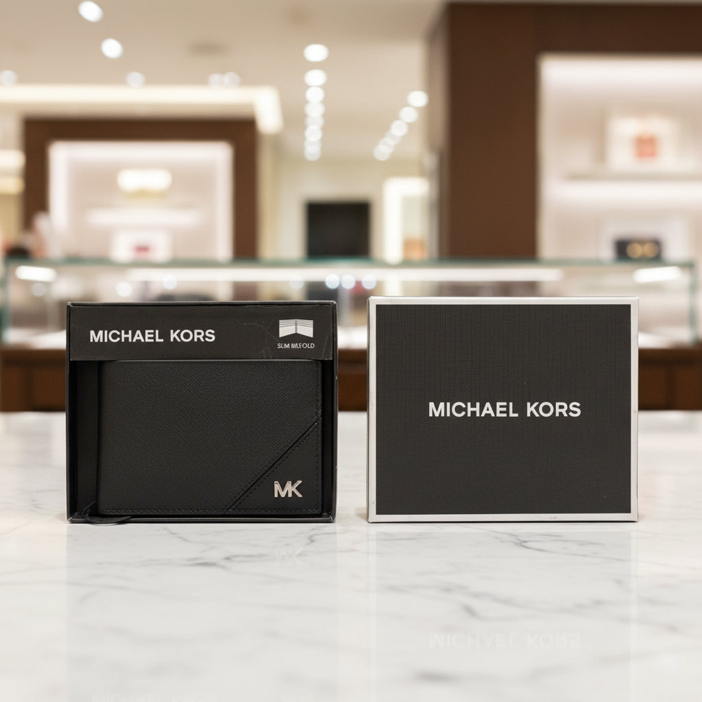 Cartera Michael Kors para Hombre — Diseño Minimalista con Logo en Relieve