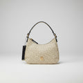 Tommy Hilfiger Hobo Bag — Monograma TH Allover Crema Negro con Piel Negra