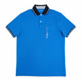 Playera Polo Tommy Hilfiger Hombre — Azul Eléctrico Cuello Negro Talla M