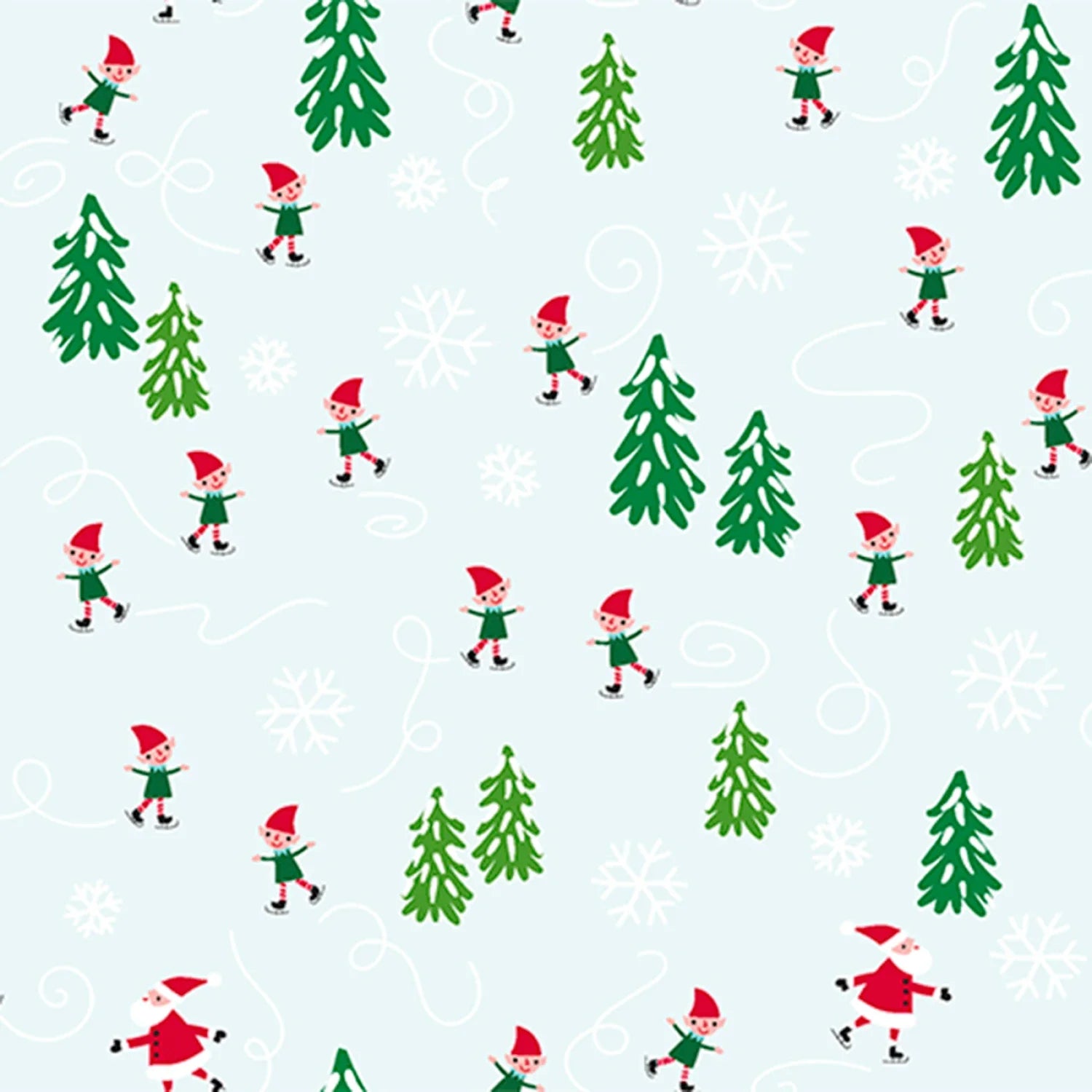 1/2 metro de Elfos Patinadores en Azul Navidad Tres Deseos