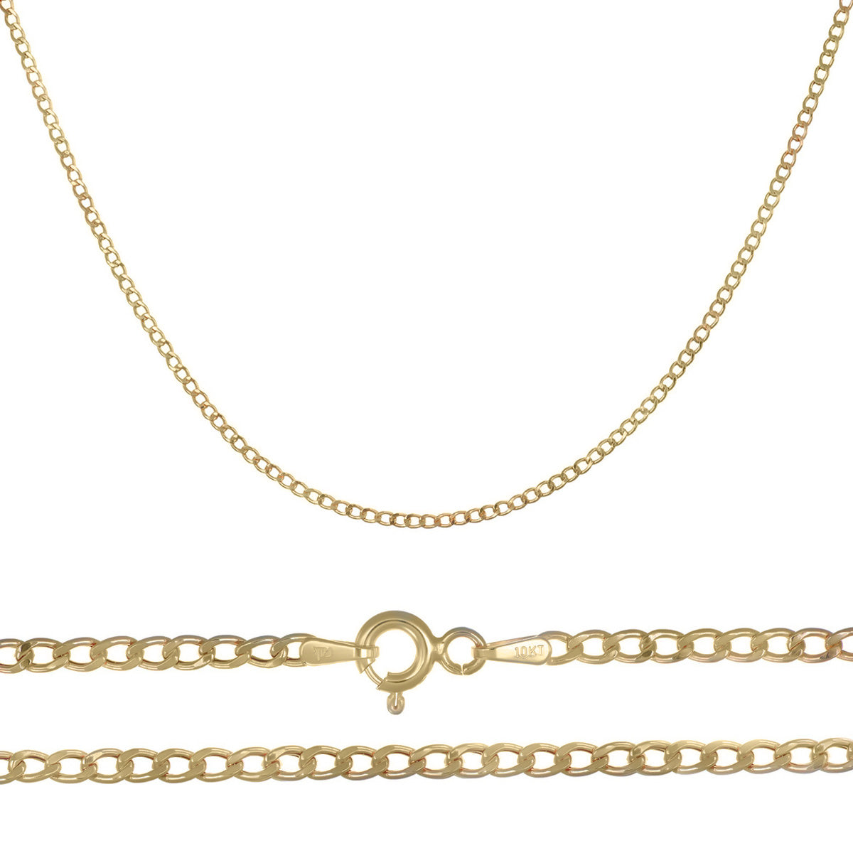 Cadena Italiana De 14k, Estilo Cubana, Calibre 2mm, De 45 Cm