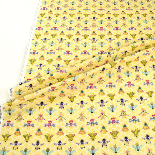 1/2 metro de Abejas sobre Amarillo Jardín Curioso Dear Stella