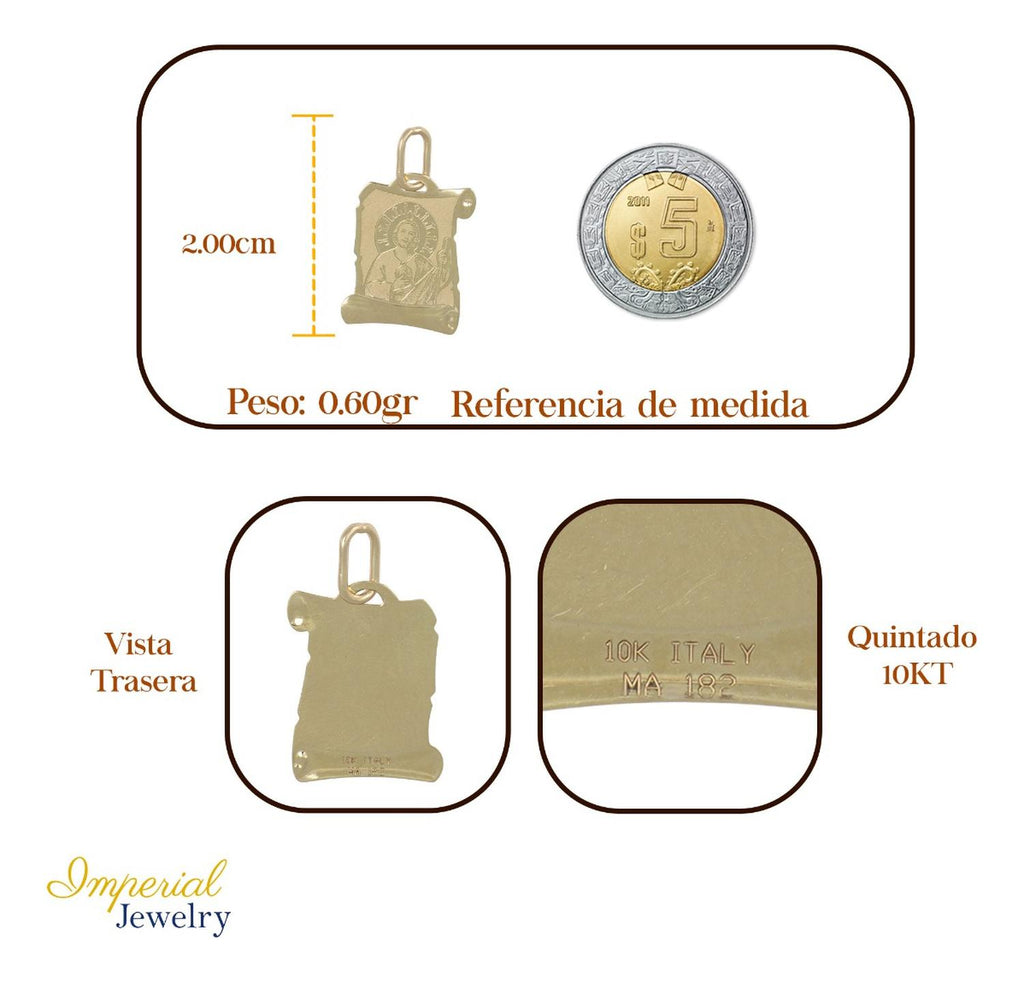 Medalla De Oro De 10 Quilates De San Judas Tadeo