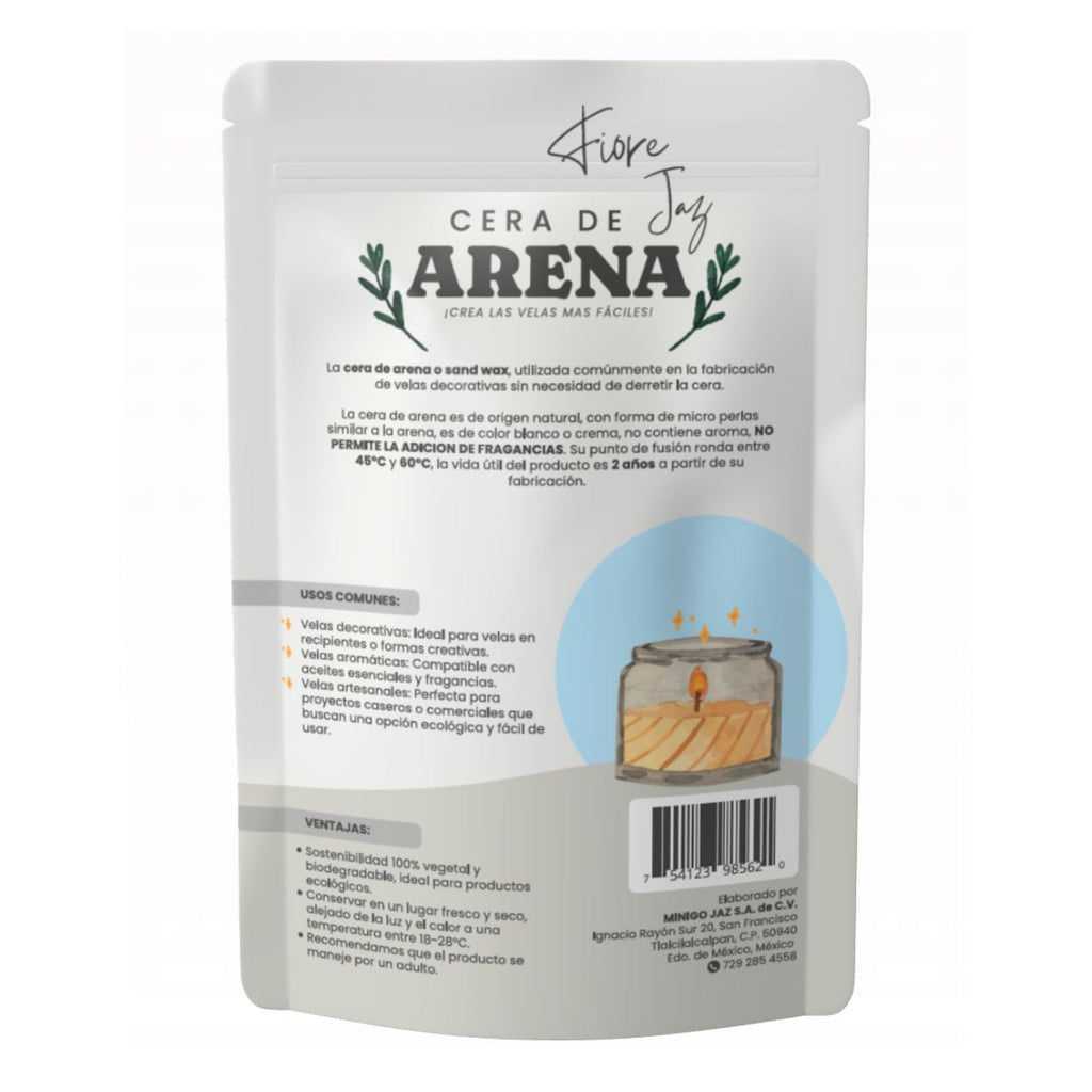 Cera de Arena Blanca Granulada – Vegetal para Velas (Cera Nieve)