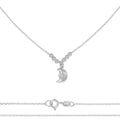 Collar De Luna De Plata 925 Con Bola Diamantada De 45 Cm