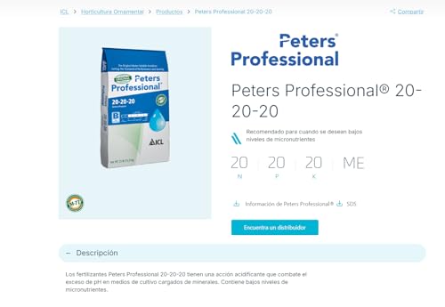 Peters Professional 20-20-20 – Fertilizante Soluble