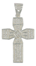 Dije Turco De Plata 925 De Cruz Cuadrada Con Zirconia