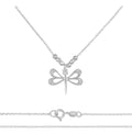 Collar De Libelula De Plata 925 Con Bola Diamantada De 45 Cm