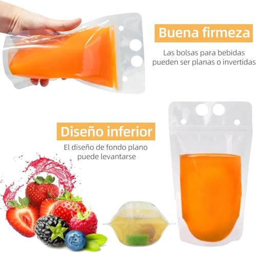 Bolsas para Bebidas Transparentes con Asa – 100 piezas