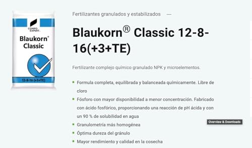 Blaukorn Classic 12-8-16 – Fertilizante de Rápido Efecto