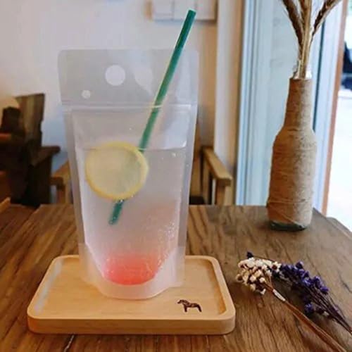 Bolsas para Bebidas Transparentes con Asa – 100 piezas
