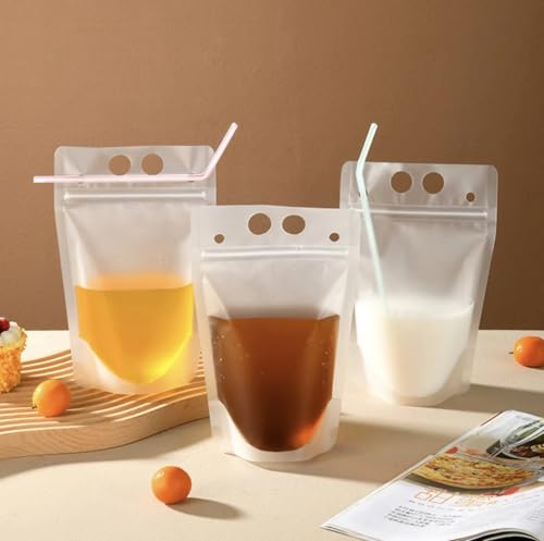 Bolsas para Bebidas Transparentes con Asa – 100 piezas