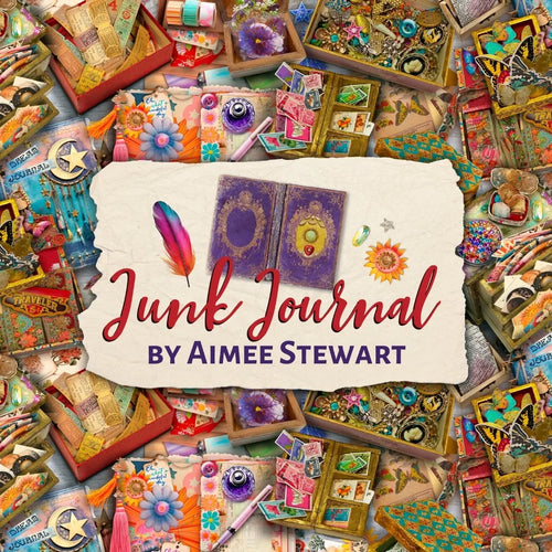 1/2 metro de Tela Junk Journal - Diseño Multicolor Creativo - Para Scrapbooking y Manualidades - 110 cm