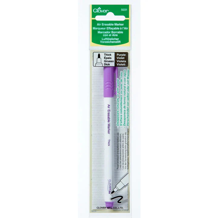 Marcador borrable con aire Morado Grueso Clover con punta extra fina, fina y gruesa cincel