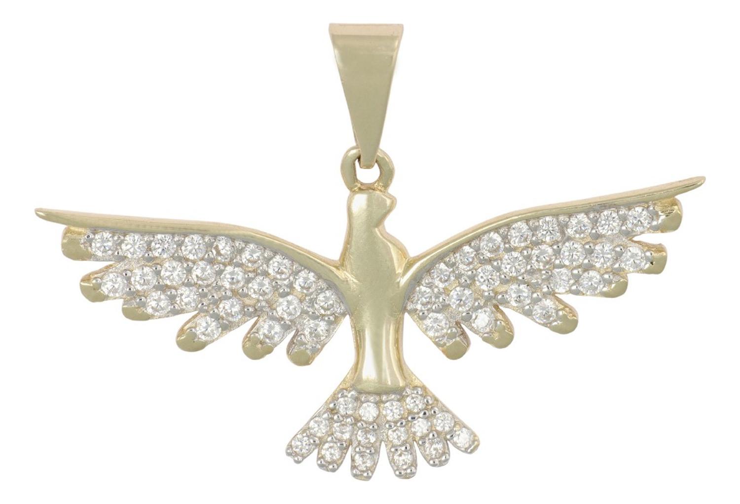 Dije De Aguila Con Zirconia En Oro De 10k 2.4 Grm