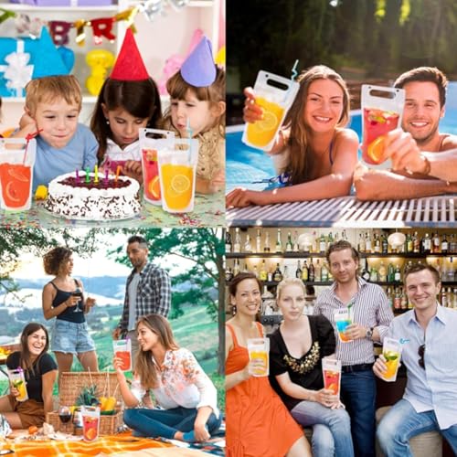 Bolsas para Bebidas Transparentes con Asa – 100 piezas