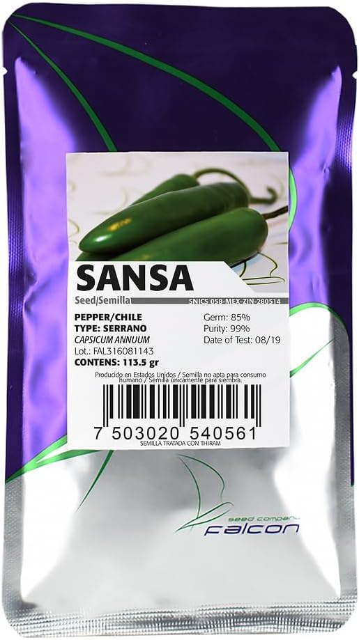 Semillas de Chile Serrano – 1/4 Libra, +20,000 Semillas