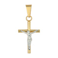 Dije De Cruz De Tubo Y Cristo Rodinado De Oro De 10k