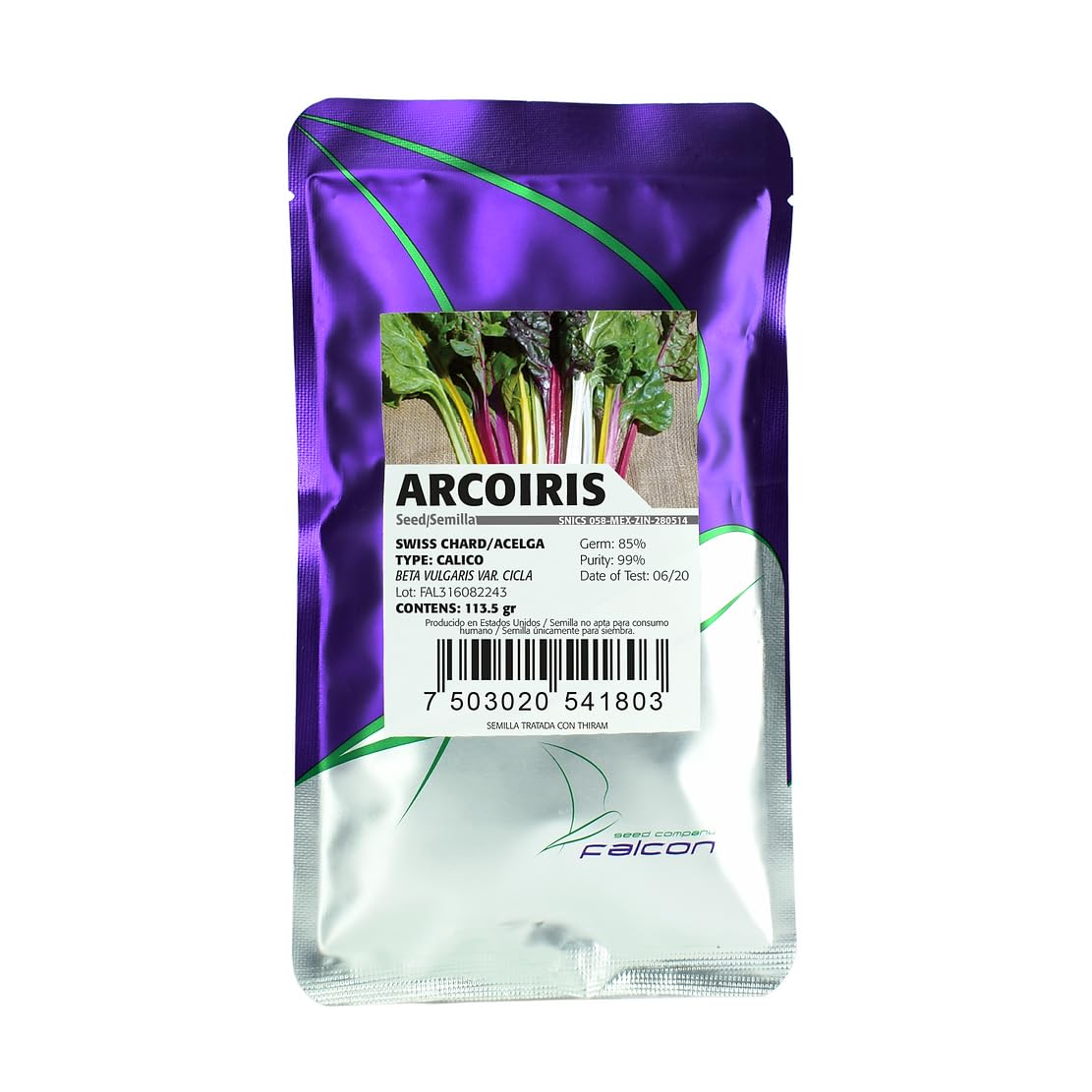 Semillas de Acelga Arcoíris – 1/4 Libra, Alta Germinación