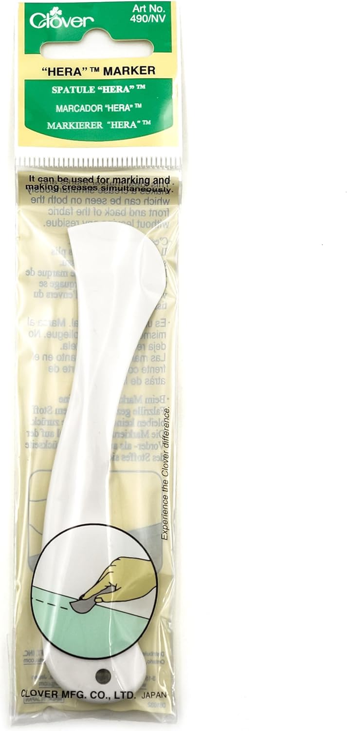 Marcador blanco y espátula para tela Hera Clover