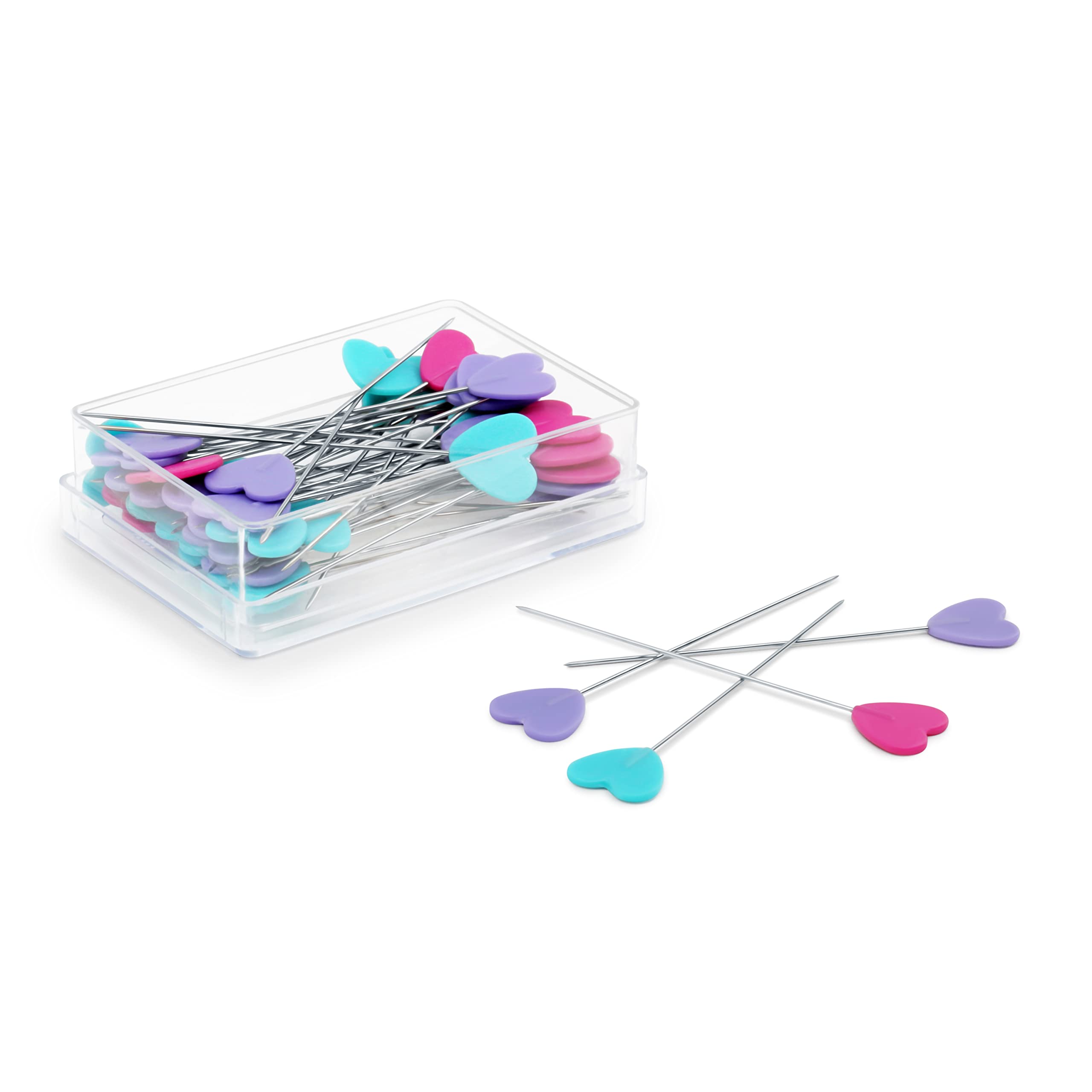 Alfileres Decorativos Dritz con Cabezal en Forma de Corazón - 5 cm (50 unidades)