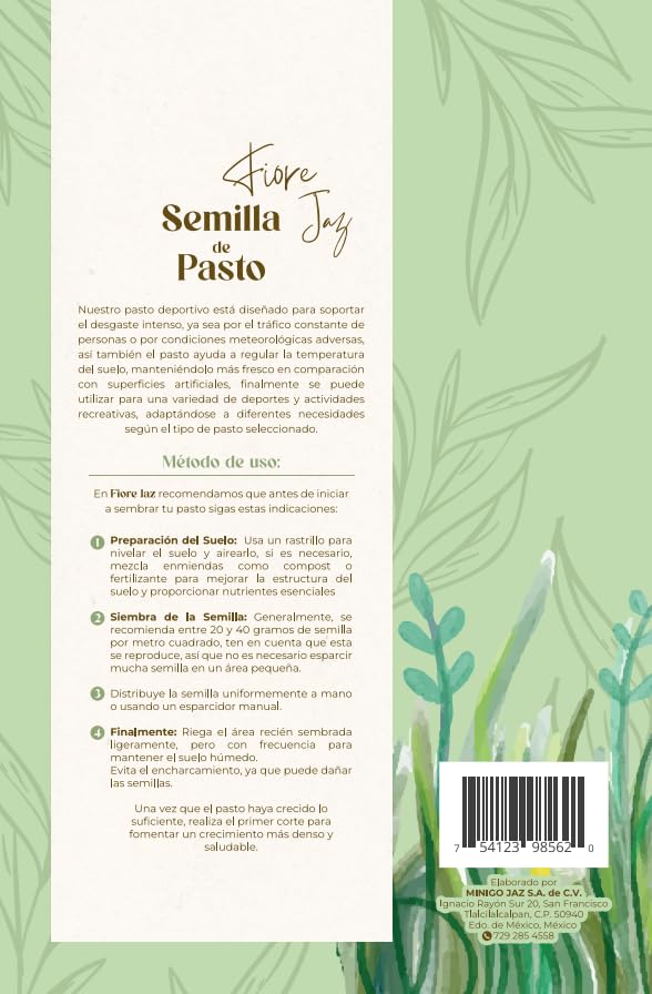 Semillas de Pasto Premium 1kg – Rinde 50m², Sol y Sombra