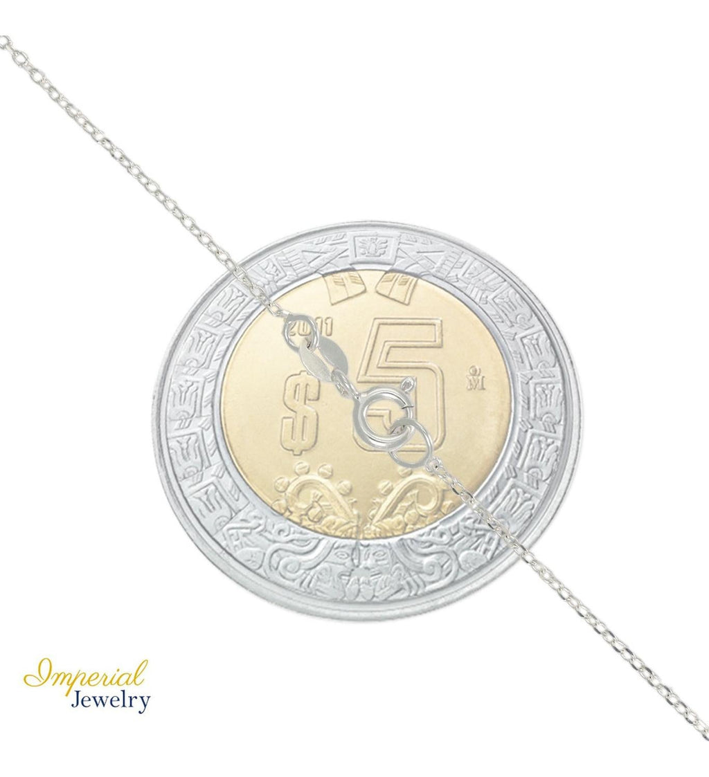 Collar De La Virgen De Plata 925 Con Bola Facetada De 45cm