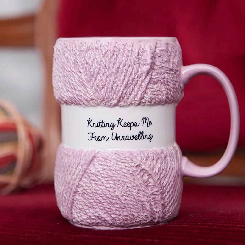 Taza de Cerámica Bola de Estambre Rosa